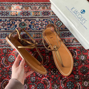 K. Jacques Bronze Buffon Grecian T-Strap Sandals 40 NWT